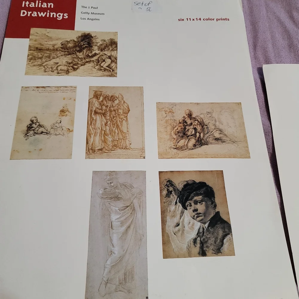Set of 5 Italian Drawings - J. Paul Getty Museum Collection - 11x14" prints - Picture 2 of 10